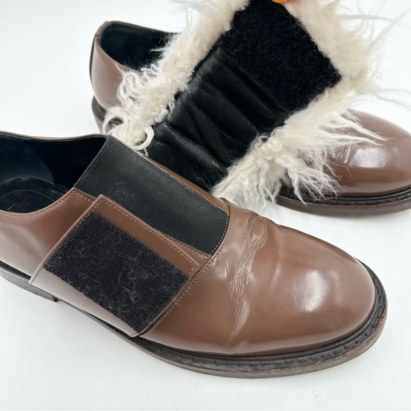 Marni Fur Trim Leather Shoes - Picture 7 of 12